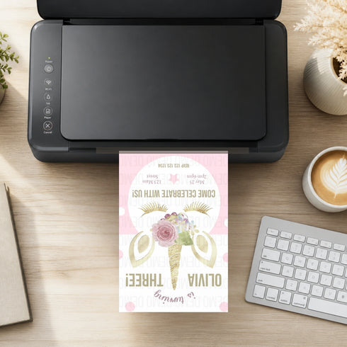 Personalized Glitter Unicorn Birthday Invitation