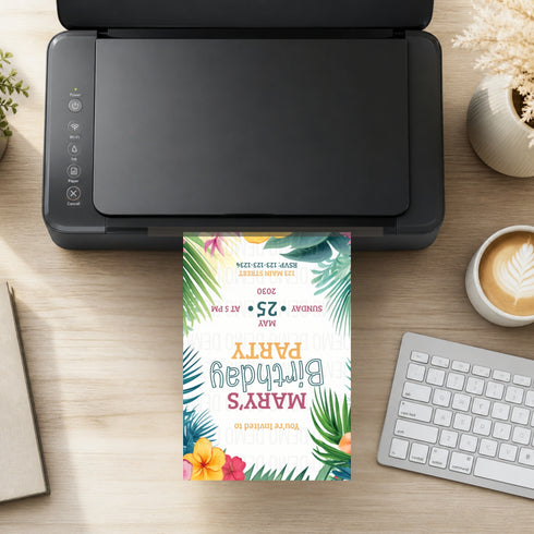 Tropical Island Birthday Party Invitation