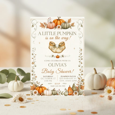 Pumpkin Baby Shower Bundle | Editable Baby Shower Printables