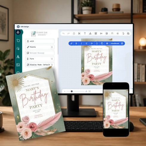 Boho Garden Birthday Invitation | Editable Modern Floral Template
