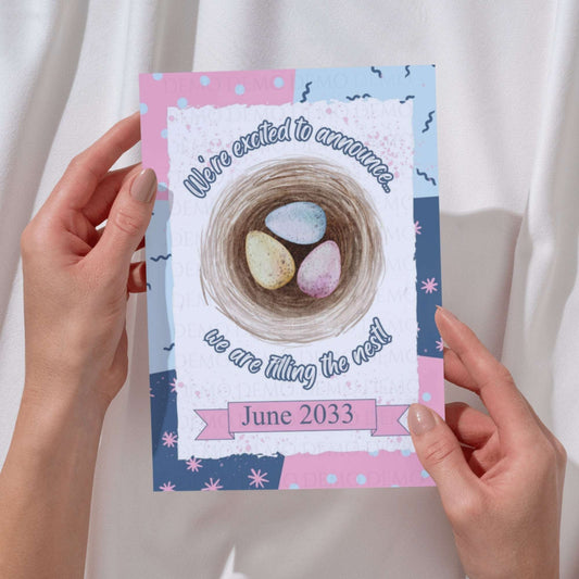 Bird’s Nest Pregnancy Announcement – Personalized Printable Reveal