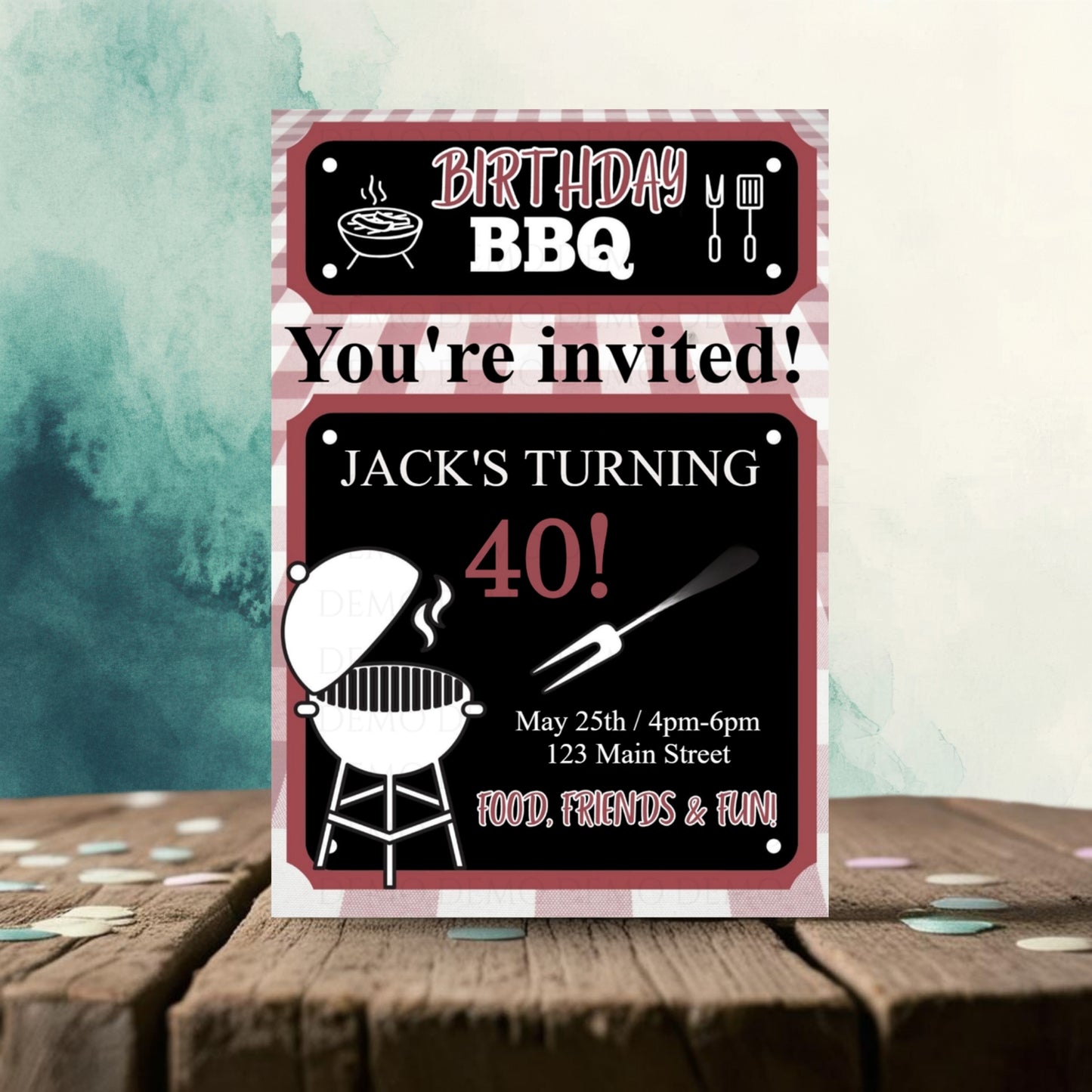 Personalized Milestone BBQ Birthday Invitation – Editable Template