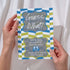 Blue and Green Chevron Baby Announcement – Personalized Printable Template