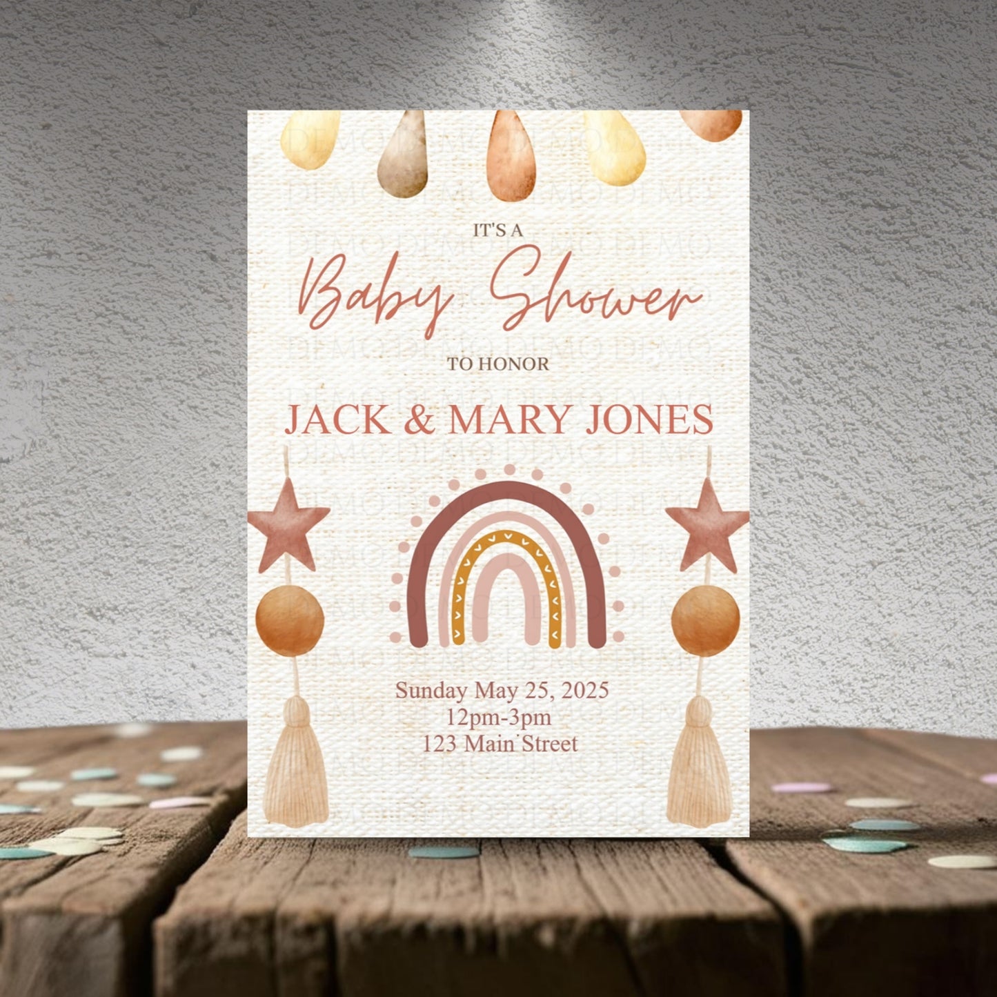 Boho Baby Shower Invitation