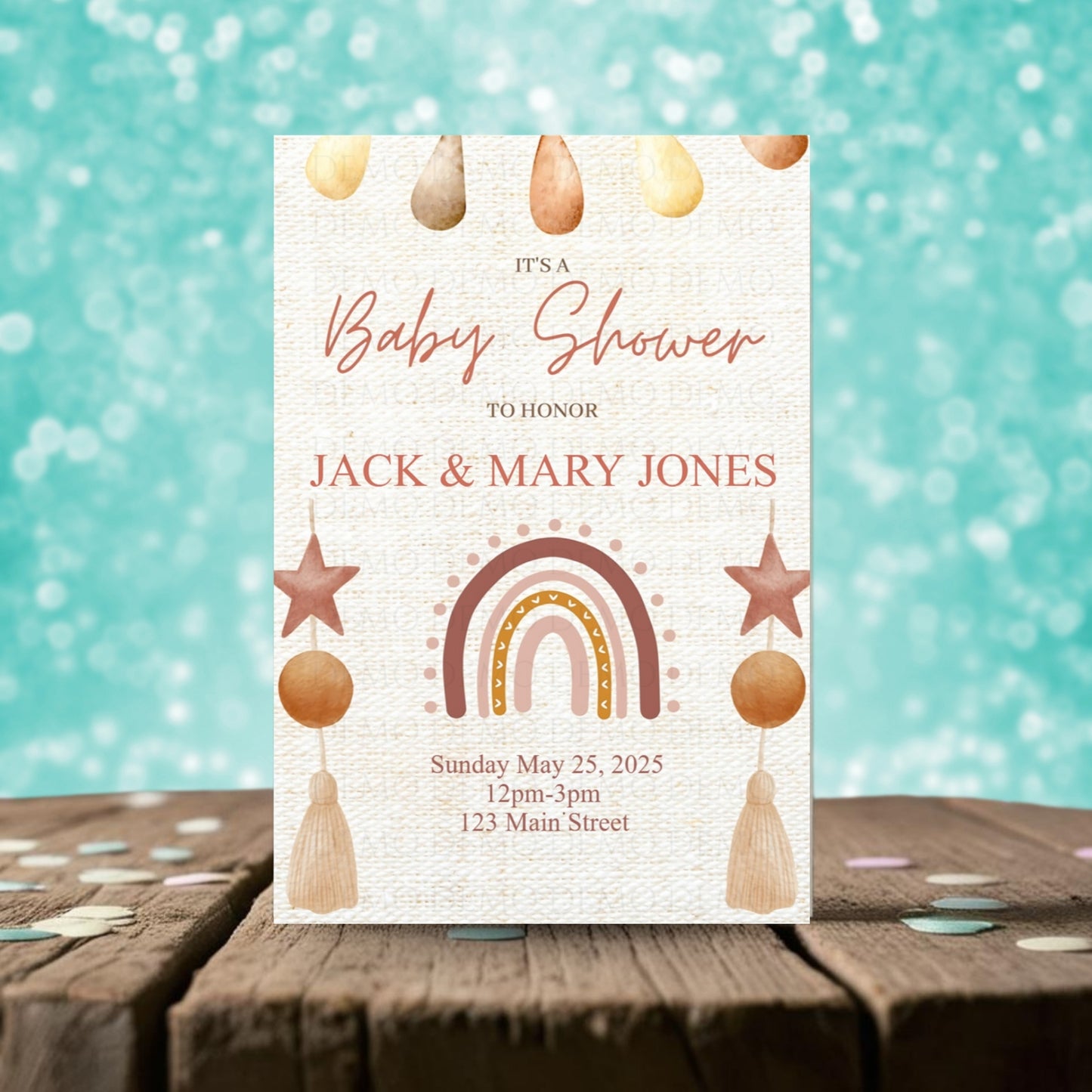 Boho Baby Shower Invitation