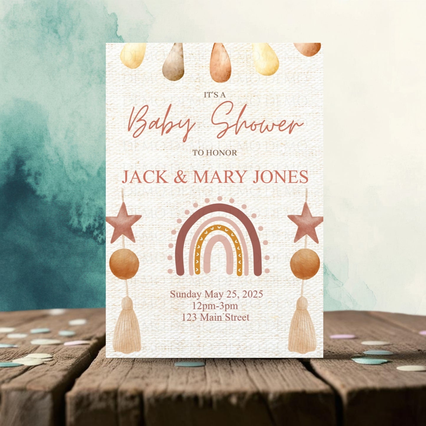 Boho Baby Shower Invitation