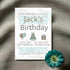 Minimalist Kids' Teal & Gold Birthday Invitation Template