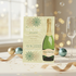 New Year's Eve party invitation with champagne bottle design on a festive background.