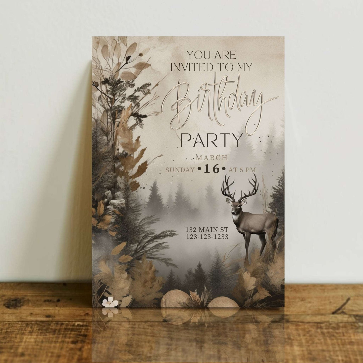 Outdoors Themed Birthday Invite