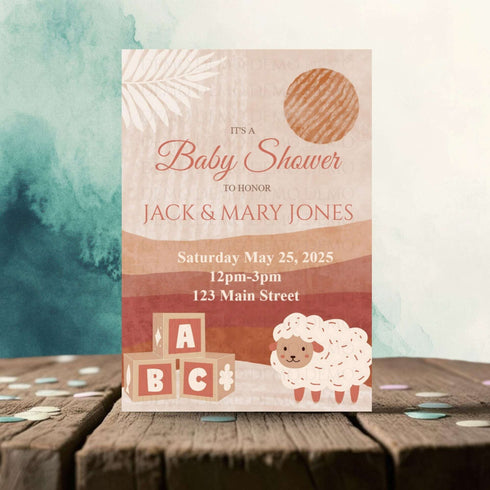 Personalized Boho Baby Shower Invitation | A