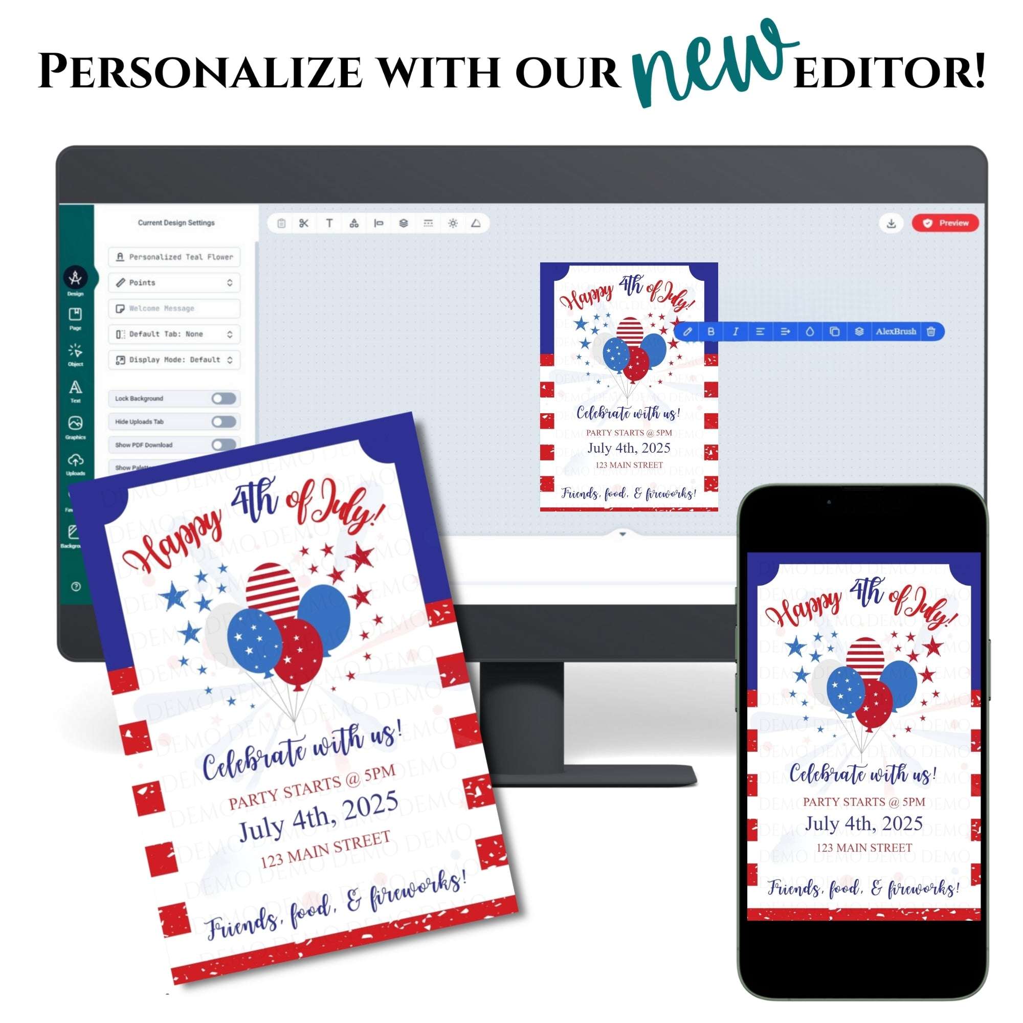 Personalized Fourth of July Invitation