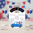 Patriotic Car Parade Invitation – Personalized 4th of July Party Invite