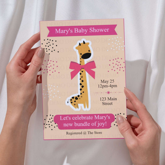 Personalized Giraffe Baby Shower Invitation II