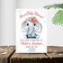 Personalized Girl Elephant Baby Shower Invitation