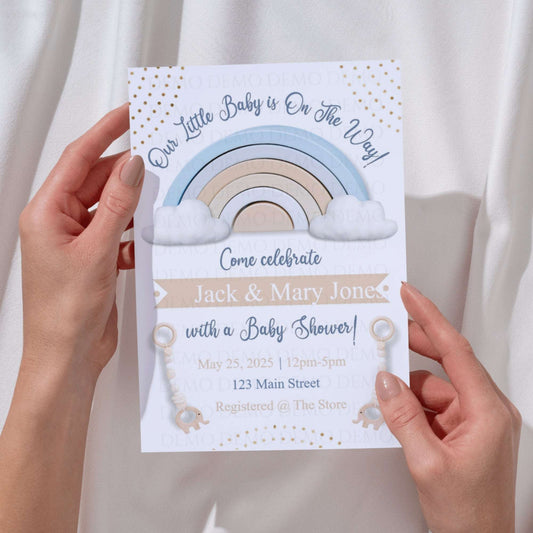 Personalized Rainbow Baby Shower Invitation