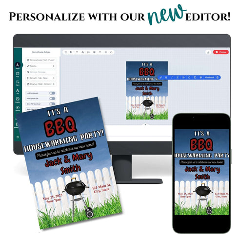 Personalized Backyard BBQ Housewarming Invite