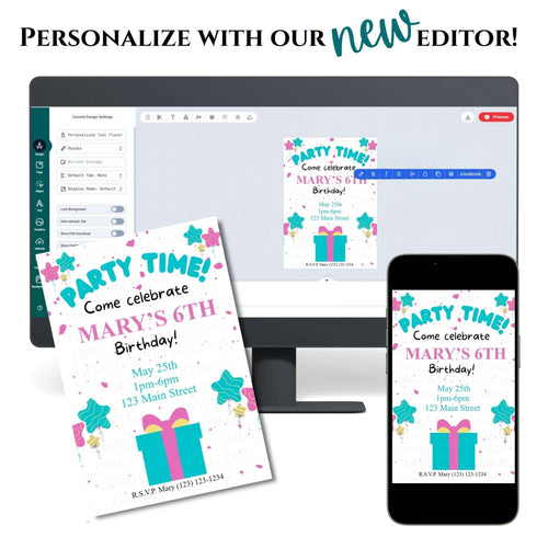 Personalized Birthday Party Invite | Pink