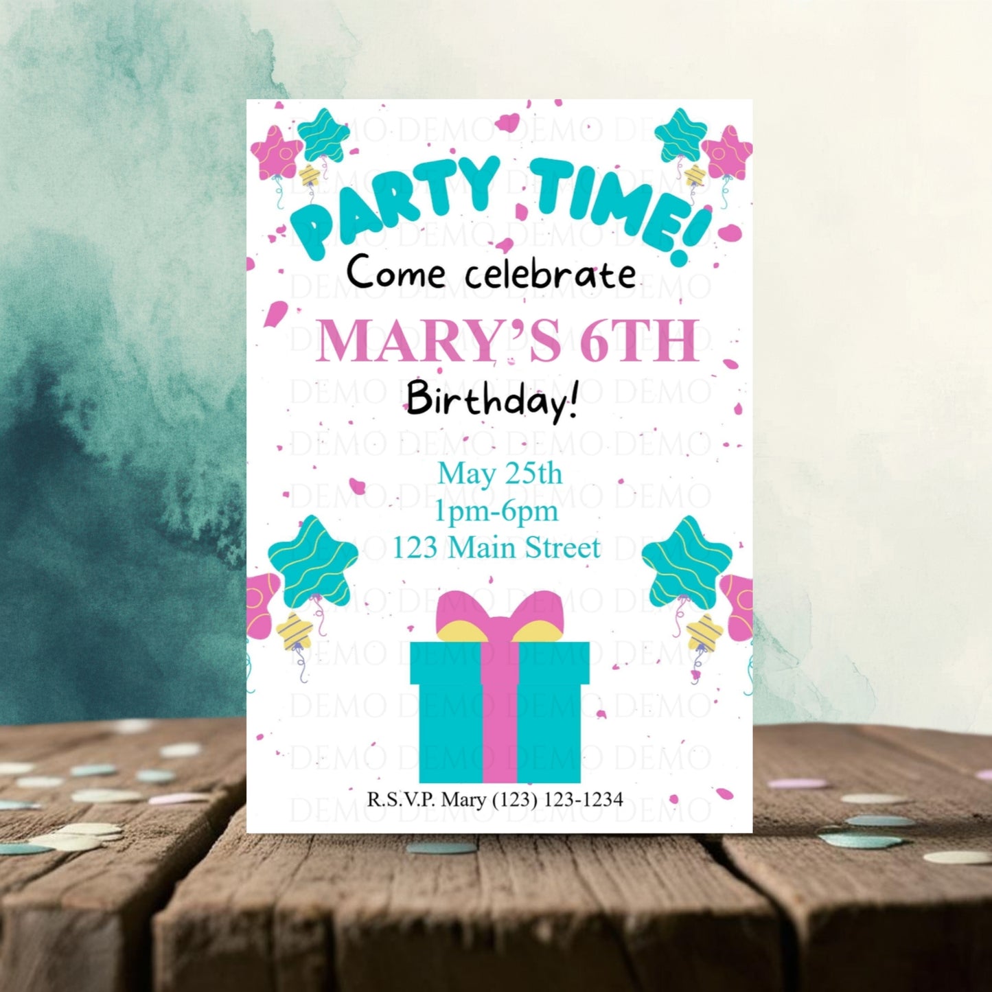 Personalized Birthday Party Invite | Pink
