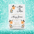 Personalized Black/Peach Floral Bridal Shower Invitation