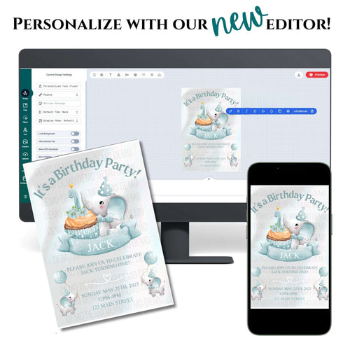 Personalized Boy's First Birthday Invite