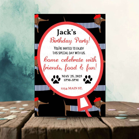 Personalized Dog Birthday Invitation