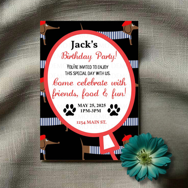 Personalized Dog Birthday Invitation