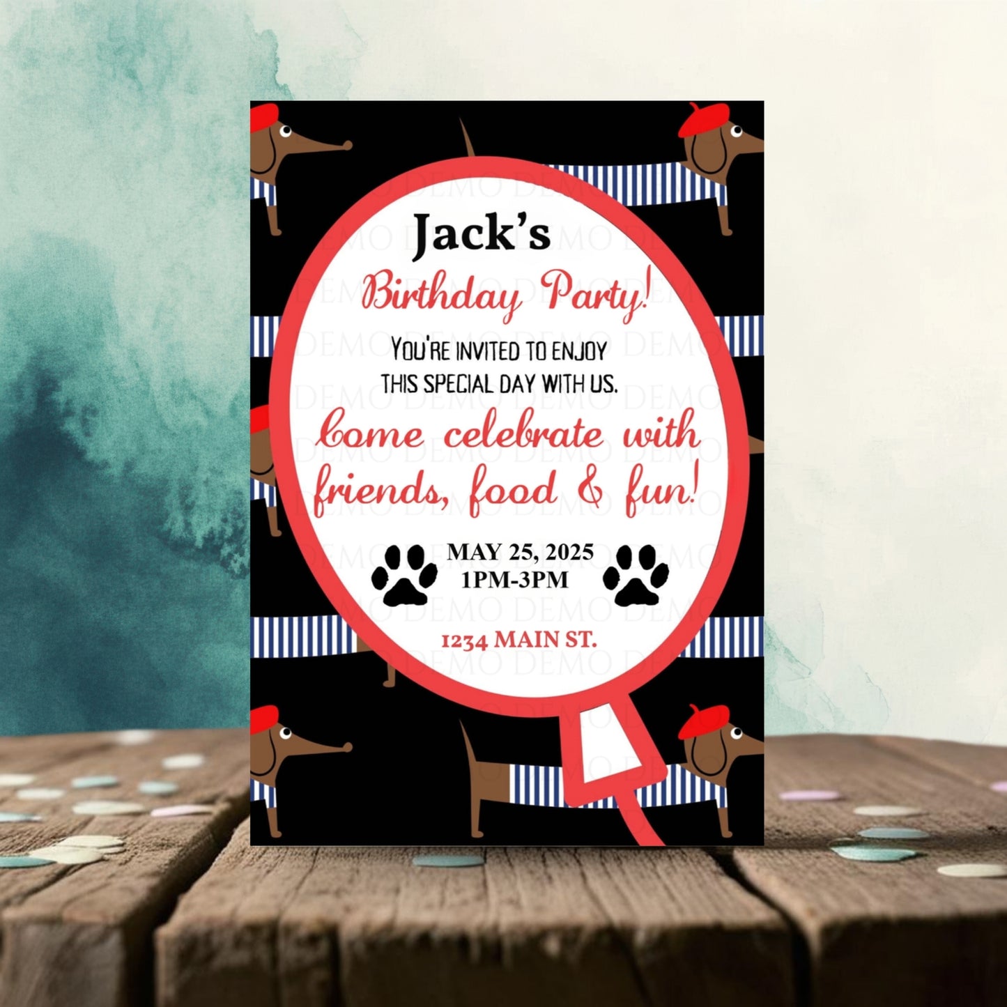 Personalized Dog Birthday Invitation