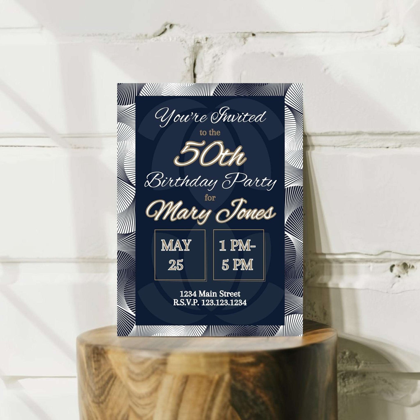 Personalized Elegant 50th Invitation