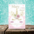 Personalized Glitter Unicorn Birthday Invitation