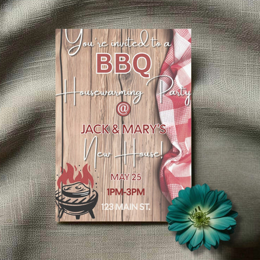 Personalized Housewarming BBQ Party Invite