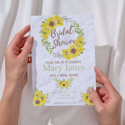 Personalized Sunflower Bridal Shower Invite