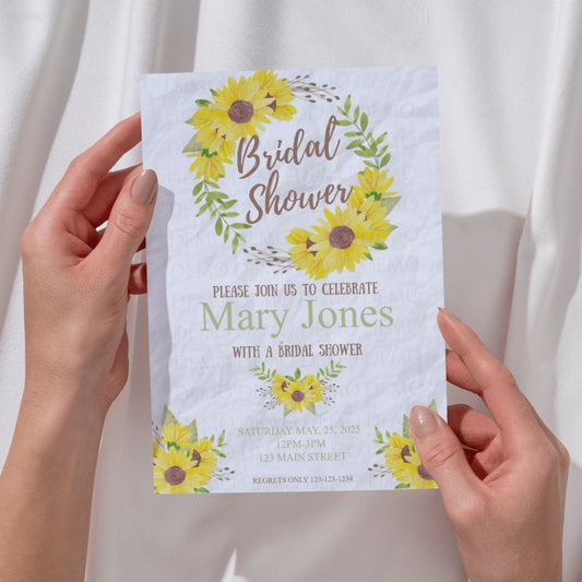 Personalized Sunflower Bridal Shower Invite