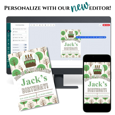Personalized Tree Birthday Invitation