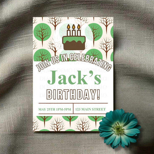 Personalized Tree Birthday Invitation