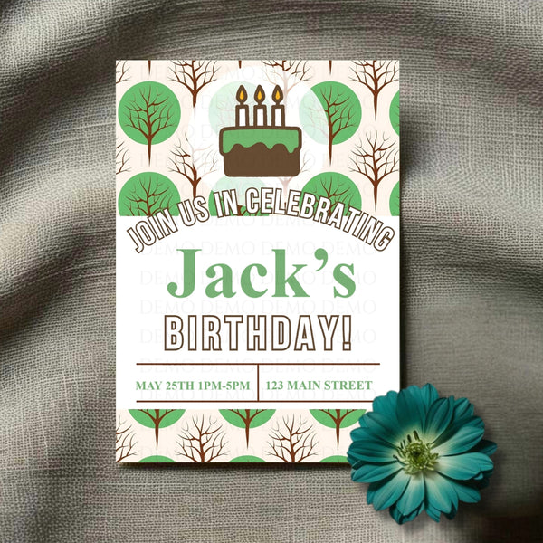Personalized Tree Birthday Invitation