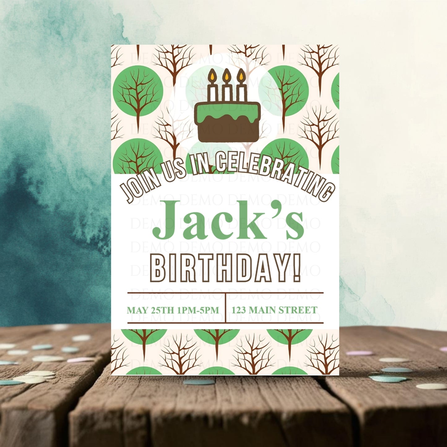 Personalized Tree Birthday Invitation