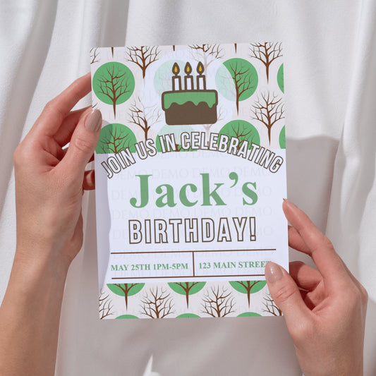 Personalized Tree Birthday Invitation