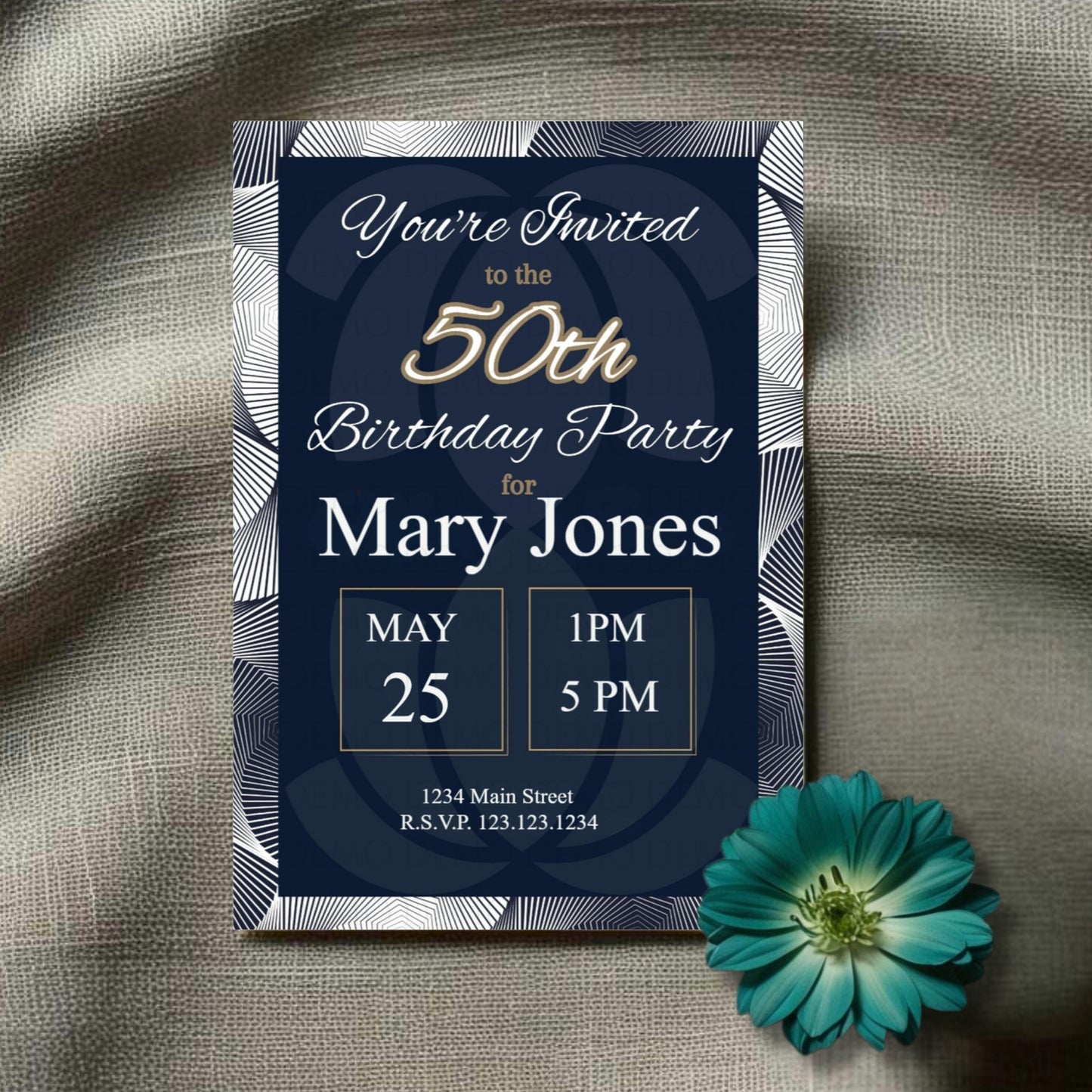 Personalized Elegant 50th Invitation