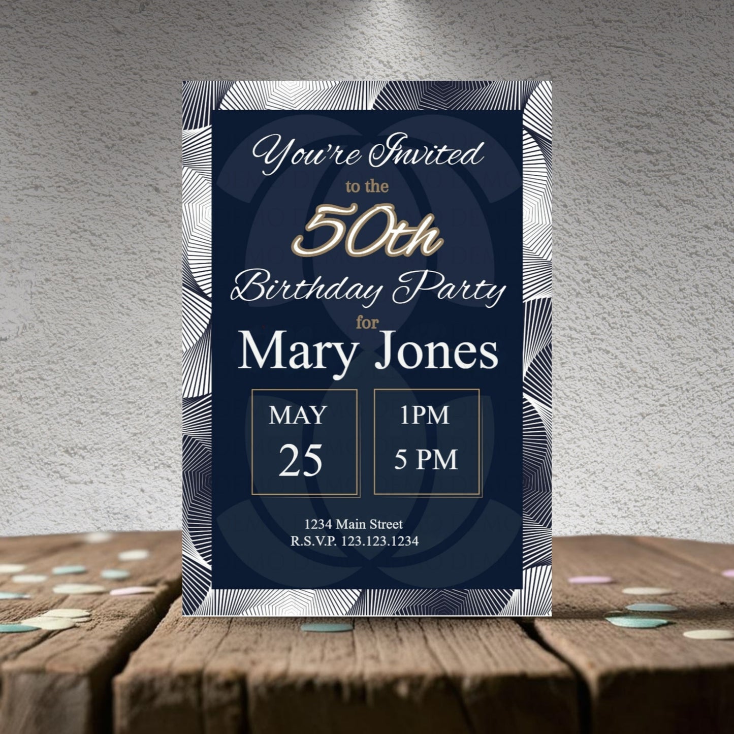 Personalized Elegant 50th Invitation