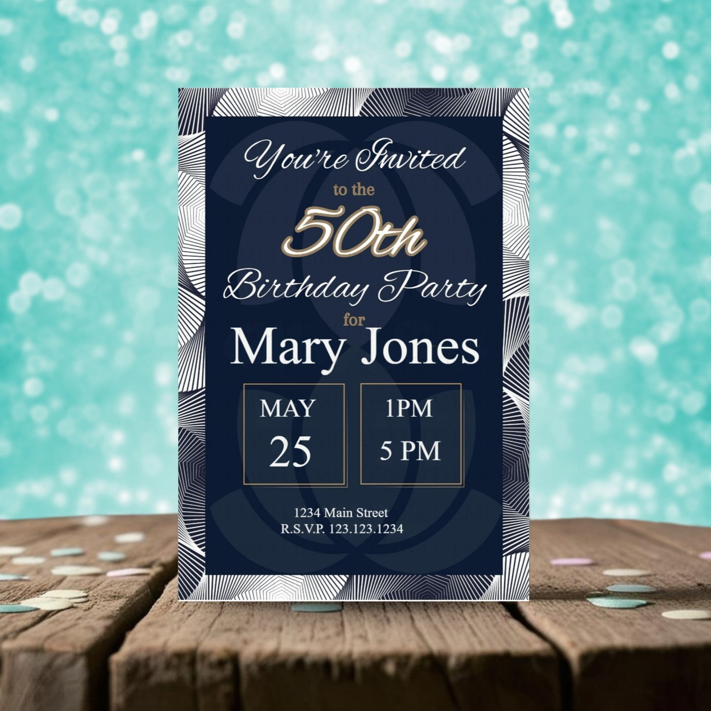 Personalized Elegant 50th Invitation