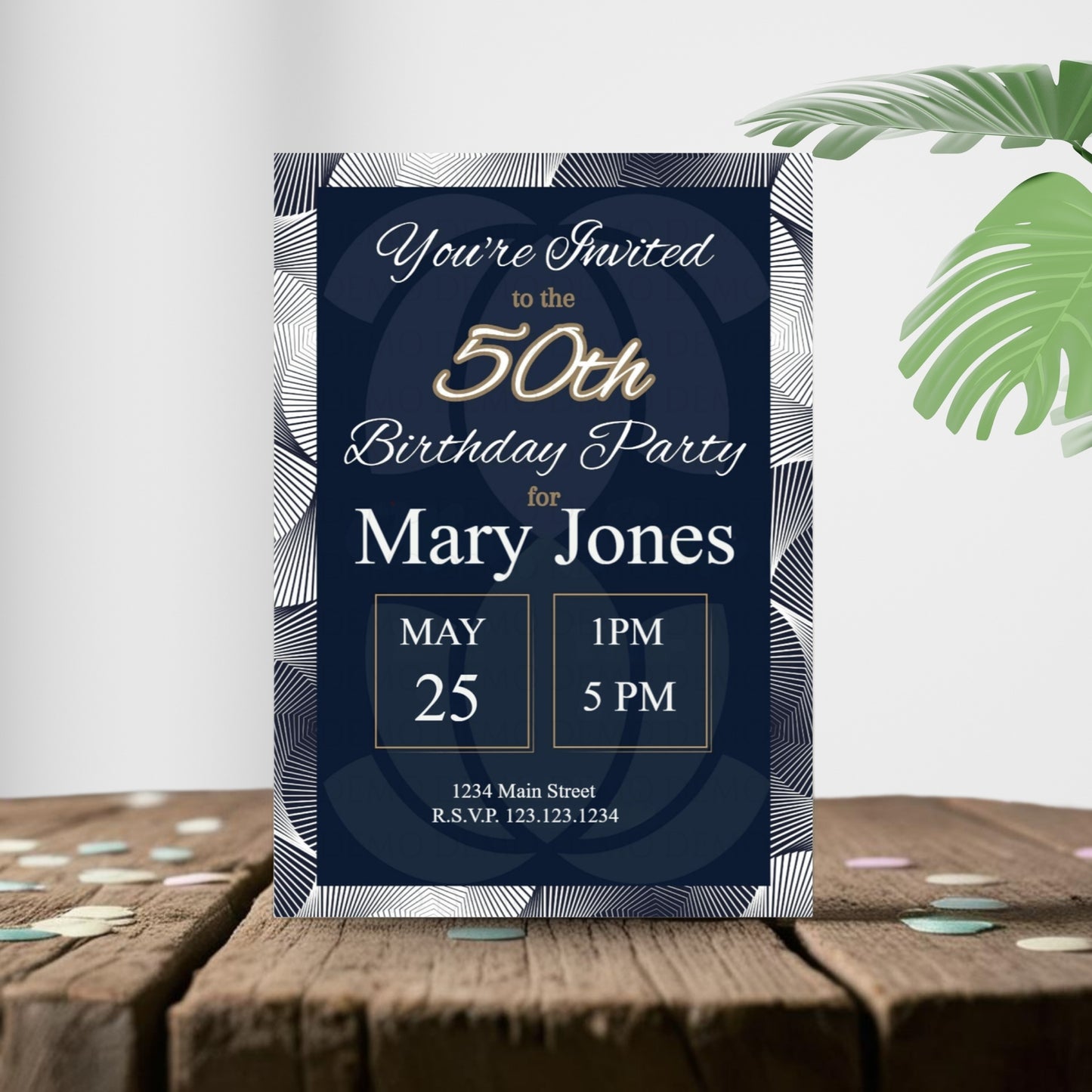 Personalized Elegant 50th Invitation