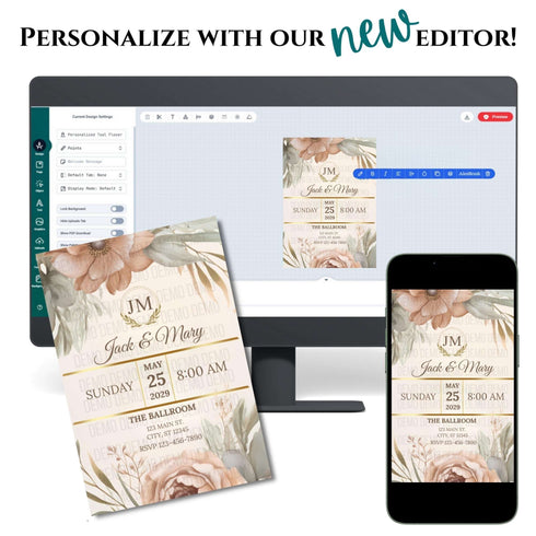 Petal Perfection Wedding Invitation – Editable Floral Design