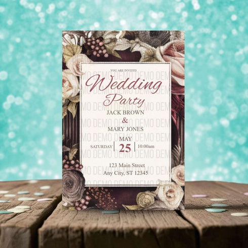 Petals & Promises Wedding Invitation – Elegant Floral Template