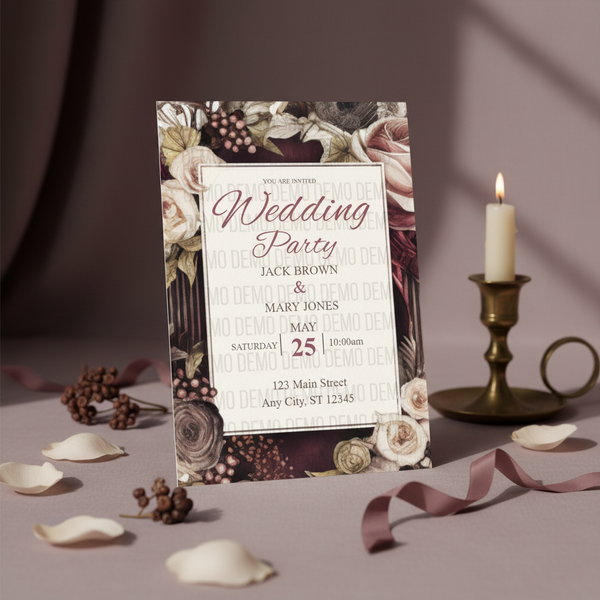 Petals & Promises Wedding Invitation – Elegant Floral Template