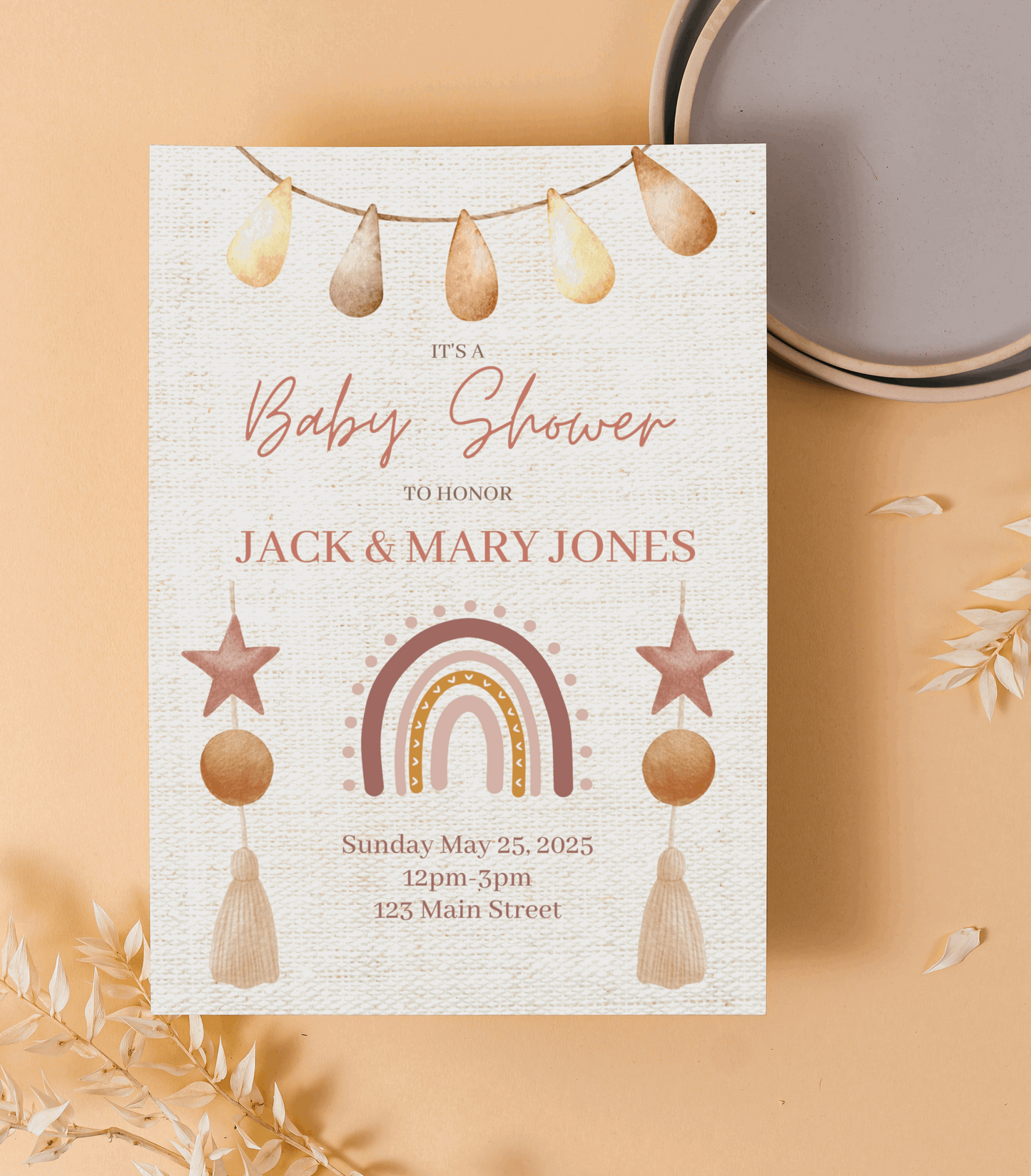 Boho Baby Shower Invitation