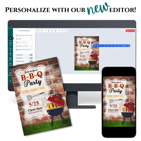 Sizzle & Celebrate BBQ Party Invitation