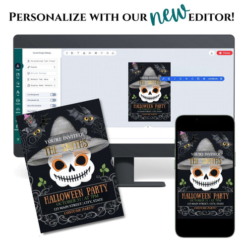 Skeleton Halloween Invitation
