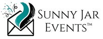 Logo of Sunny Jar Events with a stylized jar and decorative elements on a green background