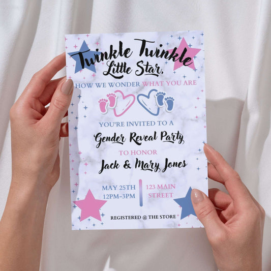 Twinkle Little Star Gender Reveal Personalized Invitation | A