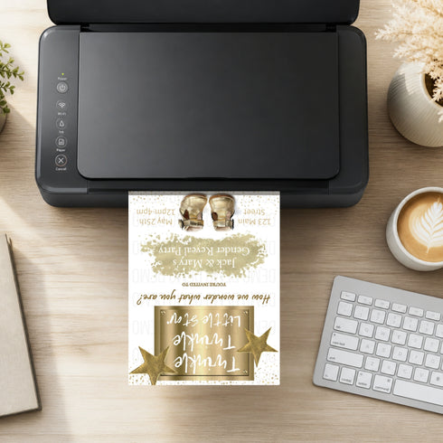 Twinkle Little Star Gender Reveal Invitation | Editable Digital Template